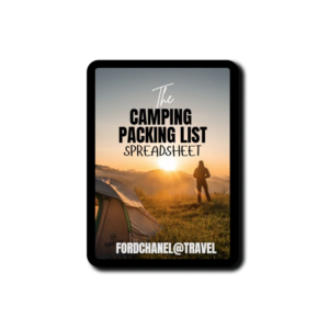 The Camping Packing list spreadsheet